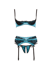 Hebe-/Straps-Set, petrol/schwarz