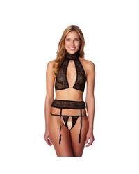 Ouvert-Strapsset schwarz