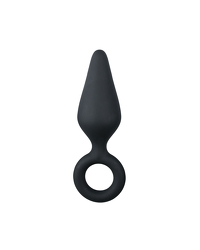 Schwarze Buttplugs mit Zugring - Klein