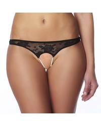 Ouvert-Perlenriostring, schwarz