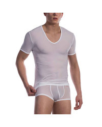 Olaf Benz RED0965: Phantom V-Neck-Shirt, weiß