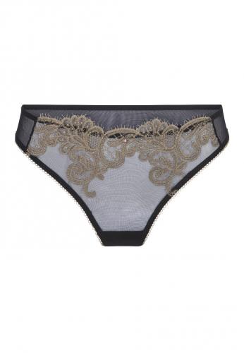 Sinnlicher Tanga mit Spitze - Schwarz/Gold - vergleichen und g&uuml;nstig kaufen