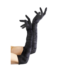 Fever - Lange Handschuhe aus Samt in Schwarz - vergleichen und g&uuml;nstig kaufen