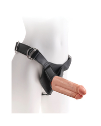 King Cock Strap-On Harness 7??: Strap-On mit Doppeldildo 7??, haut