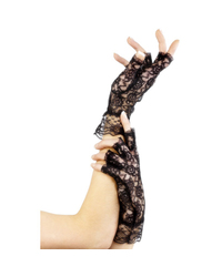 Kurze, fingerlose Handschuhe aus Spitze in Schwarz - vergleichen und g&uuml;nstig kaufen