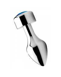 Aluminium Butt Plug mit blauem Kristall - Groß - vergleichen und günstig kaufen