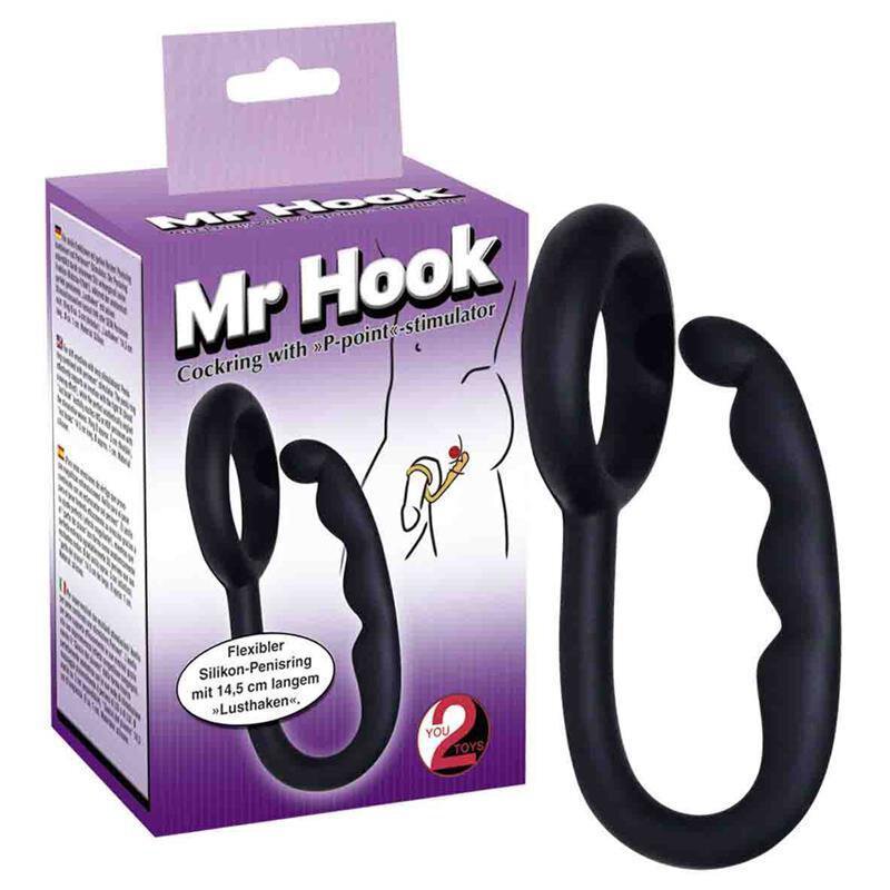Mr.Hook: Penisring mit Perineum-Stimulator, schwarz - vergleichen und g&uuml;nstig kaufen