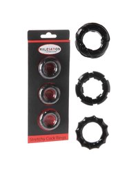 Malesation Stretchy Cock Rings: Penisringe-Set, schwarz