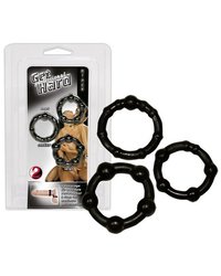 Get Hard: Penisringe-Set, schwarz