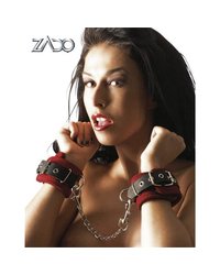 Leder-Handfesseln, rot/schwarz