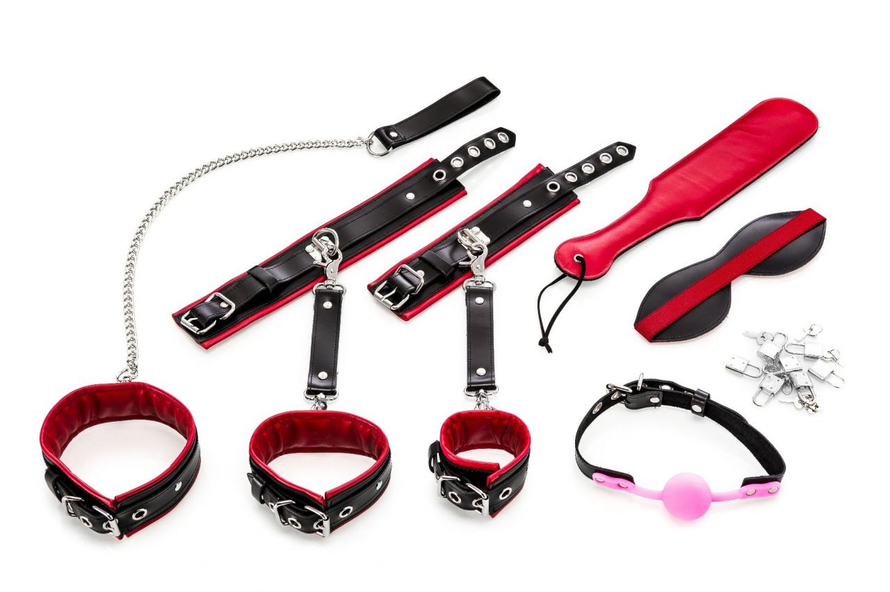 Bondage-Set 11-teilig rot-schwarz - vergleichen und g&uuml;nstig kaufen