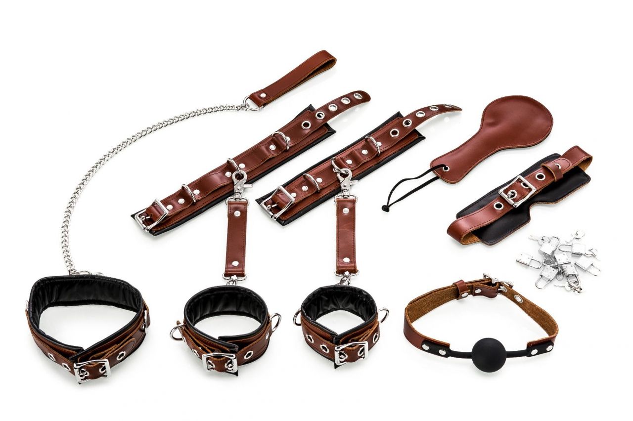 Bondage-Set 8-teilig braun-schwarz - vergleichen und g&uuml;nstig kaufen