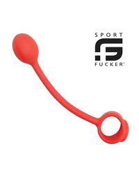 Sport Fucker Thunder Plug Asslock: Penis-/Hodenring mit Analplug, rot