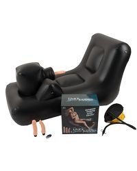 Dark Magic Thrusting Bed: Liebeskissen mit Vibrator, schwarz/haut