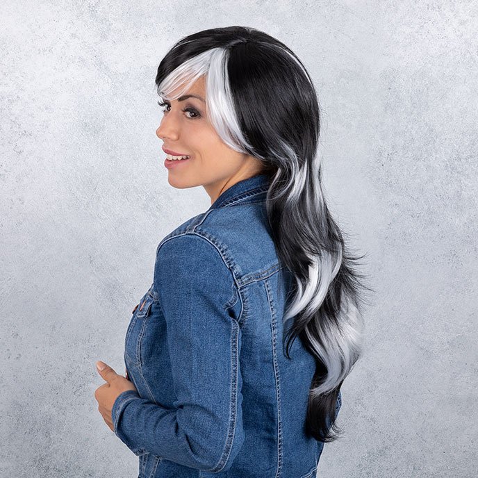 Ausgefallene Perücke, schwarz/weiß - vergleichen und günstig kaufen Ausgefallene Perücke, schwarz/weiß - vergleichen und günstig kaufen