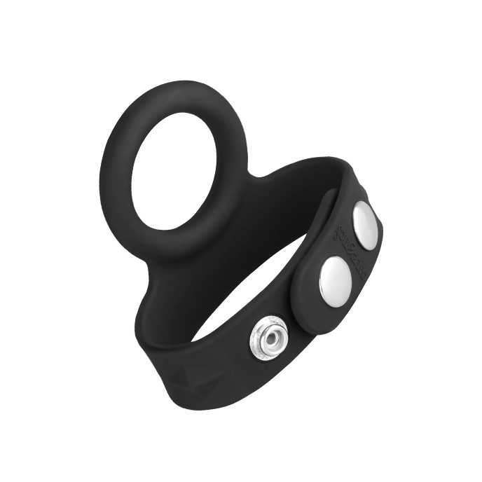 Silicone Tri-Snap Scrotum Support Ring M: Penis- und Hodenring, schwarz - vergleichen und g&uuml;nstig kaufen