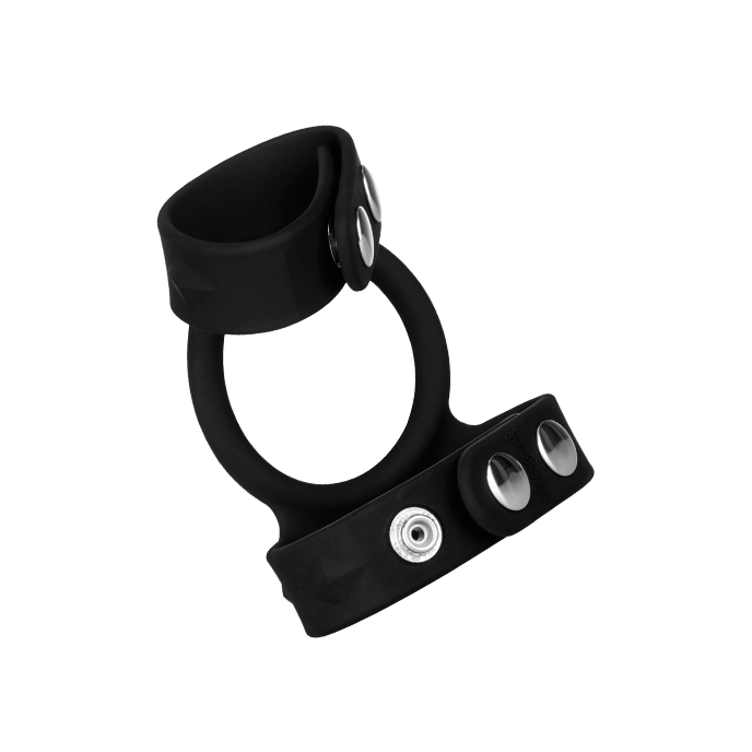 Silicone Tri-Snap C & B Cage: Penis- und Hodenring, schwarz - vergleichen und g&uuml;nstig kaufen
