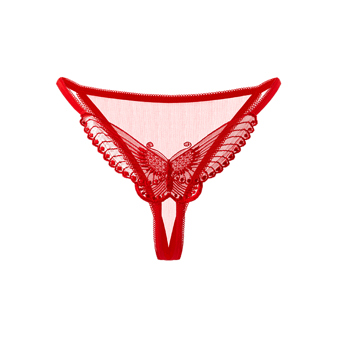 Ouvert-Tanga: Schmetterling, rot - vergleichen und g&uuml;nstig kaufen