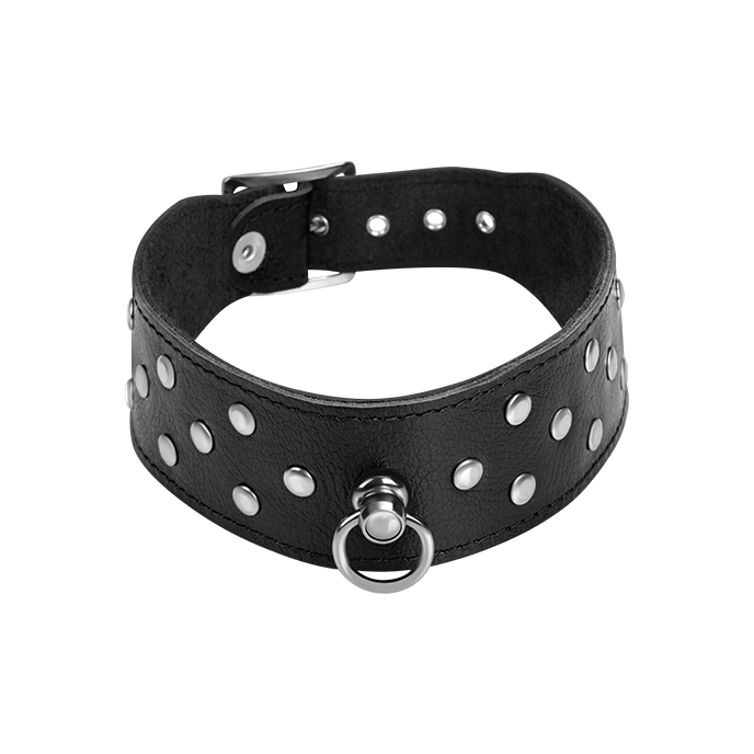 Breites Leder-Halsband mit Flachnieten - vergleichen und g&uuml;nstig kaufen