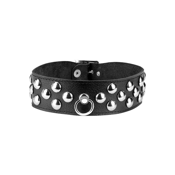 Leder-Halsband mit großen Flachnieten - vergleichen und g&uuml;nstig kaufen