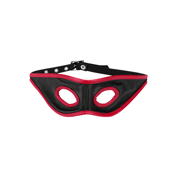 Offene Leder-Maske mit roten Säumen - vergleichen und günstig kaufen Offene Leder-Maske mit roten Säumen - vergleichen und günstig kaufen