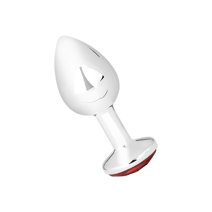 Edelstahl-Buttplug mit rotem Kristall (75g) - vergleichen und g&uuml;nstig kaufen