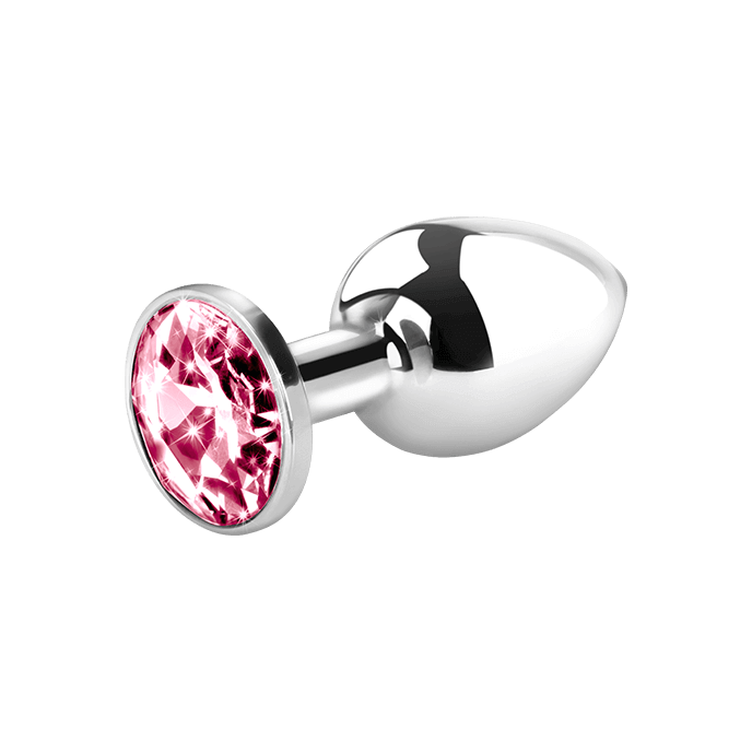 Edelstahl-Buttplug mit rosa Kristall (75g) - vergleichen und günstig kaufen