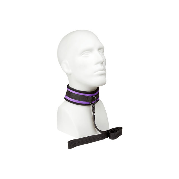 Soft Collar: Halsfessel mit Führleine, schwarz/lila - vergleichen und g&uuml;nstig kaufen