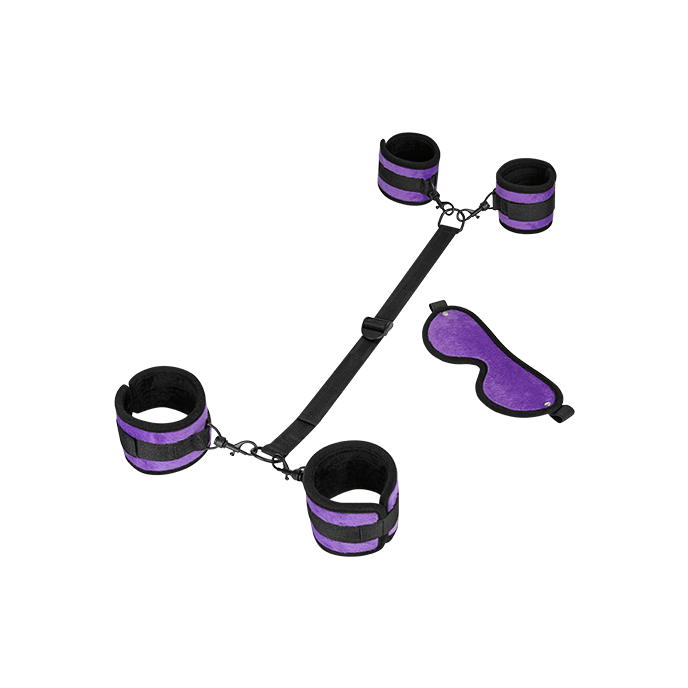 Hand-Fuß-Fessel und Augenmaske, schwarz/lila - vergleichen und g&uuml;nstig kaufen