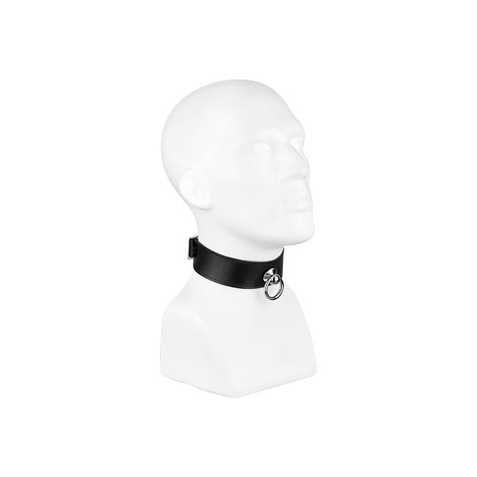 Leder-Halsfessel mit O-Ring, schwarz - vergleichen und g&uuml;nstig kaufen