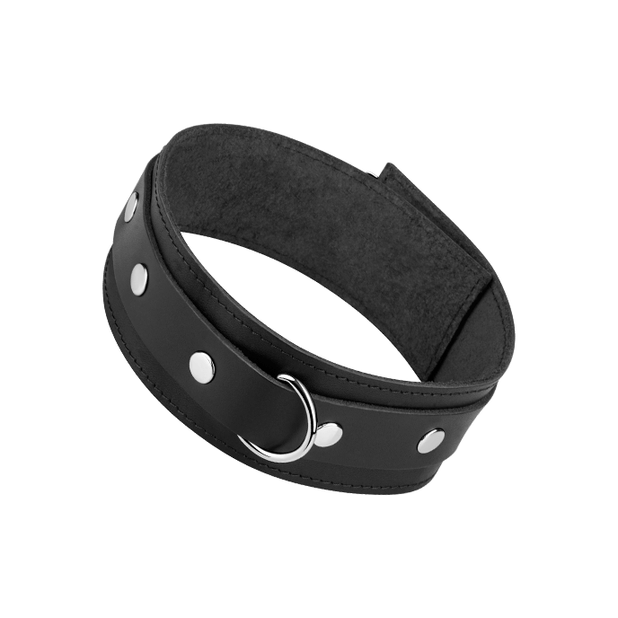 Leder-Halsfessel mit D-Ring, schwarz - vergleichen und g&uuml;nstig kaufen