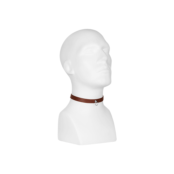 Leder-Halsfessel schmal mit O-Ring, braun - vergleichen und g&uuml;nstig kaufen