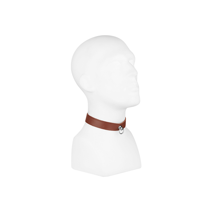 Leder-Halsfessel breit mit O-Ring, braun - vergleichen und g&uuml;nstig kaufen