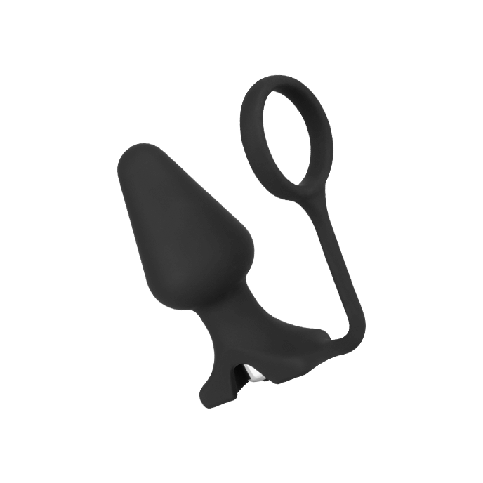 Silikon-Vibroplug mit Penisring, schwarz - vergleichen und g&uuml;nstig kaufen