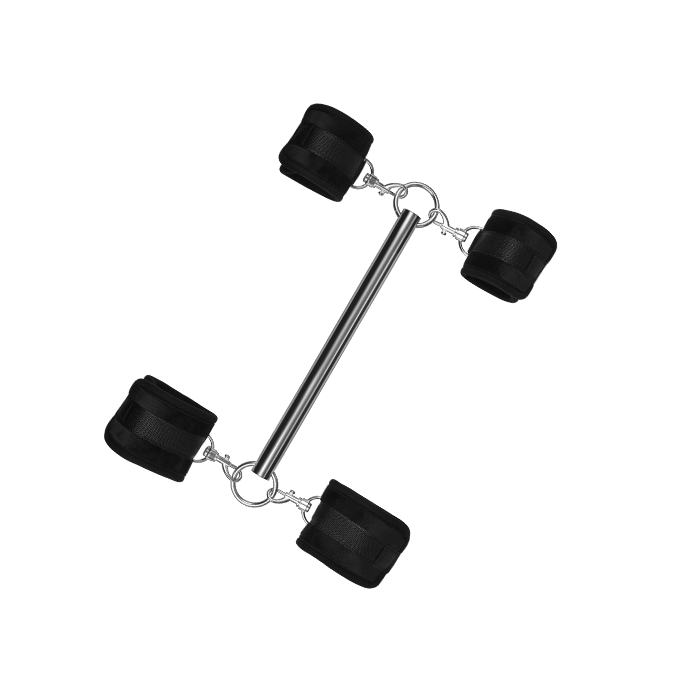 Softbondage Spreizstange mit abnehmbaren Hand- und Fußfesseln, schwarz - vergleichen und günstig kaufen