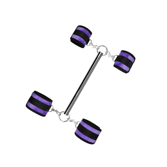 Softbondage Spreizstange mit abnehmbaren Hand- und Fußfesseln, lila/schwarz - vergleichen und günstig kaufen