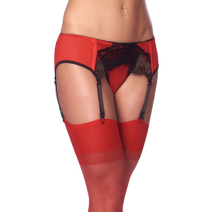 Strapsgürtel mit String und Strümpfen, rot - vergleichen und g&uuml;nstig kaufen