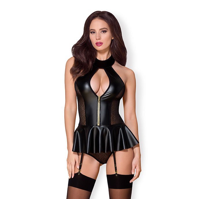 Obsessive 859: Straps-Minikleid, schwarz - vergleichen und g&uuml;nstig kaufen