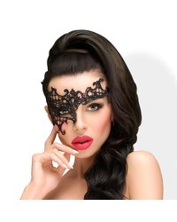 Elegante Maske aus schwarzer Spitze