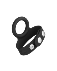 Silicone Tri-Snap Scrotum Support Ring M: Penis- und Hodenring, schwarz
