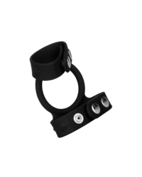 Silicone Tri-Snap C & B Cage: Penis- und Hodenring, schwarz