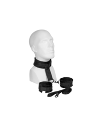 Hals-Hand-Fessel mit Führleine, schwarz