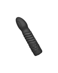 Silikon-Dildo (gerillt) für Strap-On (16cm), schwarz