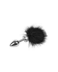 Edelstahl-Plug mit Feder, silber/schwarz
