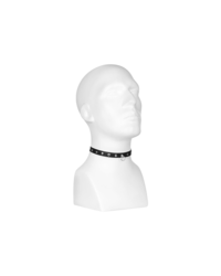 Leder-Halsfessel mit Nieten, schwarz