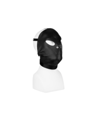 Leder-Kopfmaske mit Schnallen, schwarz