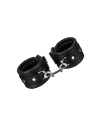 Leder-Fußfesseln gepolstert, schwarz