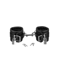 Leder-Handfesseln gepolstert und abschließbar, schwarz