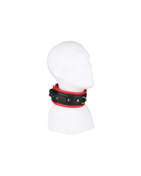 Leder-Halsfessel gepolstert, rot/schwarz