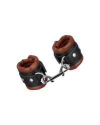 Leder-Handfesseln gepolstert, braun/schwarz